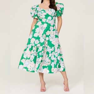 Floral Green Danielle Dress Tanya Taylor